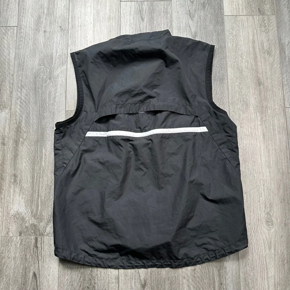 Nike Y2K Clima-Fit Black full Zip Vest Jacket Men's XL Reflective Pockets